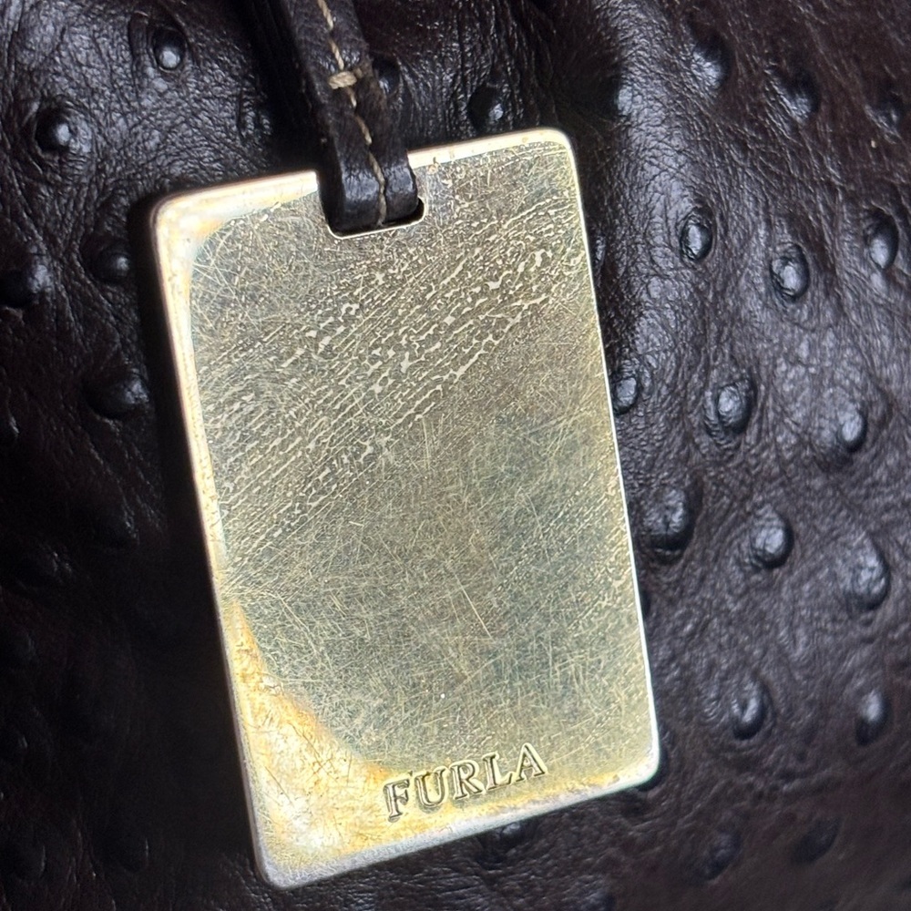 Furla Ostrich Shoulder Bag - Picture 4 of 12